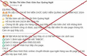 Chú ý, bộ đề ôn thi viên chức giáo tại Quảng Ngãi đang phát tán trên mạng là lừa đảo  第1张