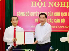 Chủ tịch UBND huyện Yên Khánh, Ninh Bình được bổ nhiệm giữ chức Phó Giám đốc Sở Nội vụ