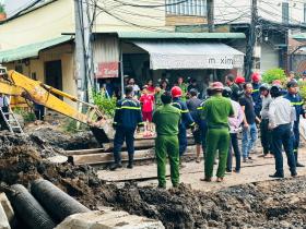 Tìm kiếm công nhân bị vùi lấp tại công trường ở Cần Thơ