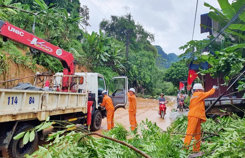  Đã khôi phục gần 1.500 đường dây trung áp bị sự cố do ảnh hưởng của bão số 3 