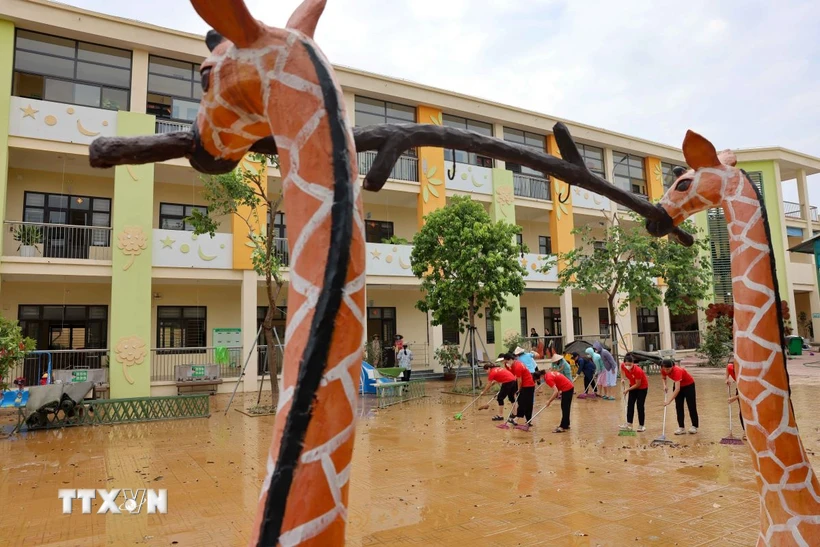  Hà Nội: Còn 4 trường mầm non chưa thể dạy học trực tiếp sau bão Yagi 