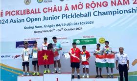 Học sinh lớp 8 giành 3 huy chương giải trẻ Pickleball Châu Á mở rộng