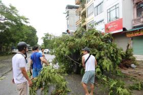 Ấm lòng hình ảnh người dân Thủ đô chung tay dọn dẹp đường phố sau bão số 3  第7张