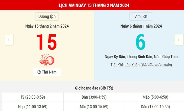  Lịch Âm hôm nay (15-2) những thông tin tham khảo 第1张